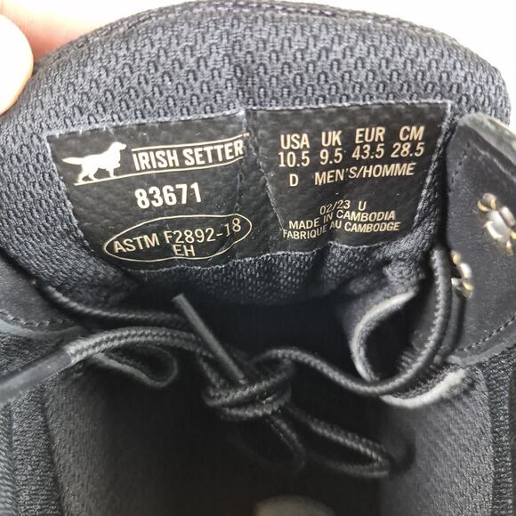 Irish Setter Hopkins 6” Boots Waterproof Soft Toe Leather 83671 Mens Sz 10.5 D - Picture 8 of 10